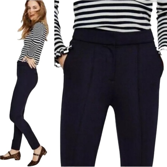 NWOT Boden Pleat Front Tapered Ponte Knit Pants in Black Size US 6 - Picture 1 of 7